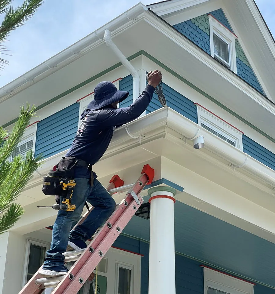 Rain gutter installation